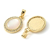 Brass Micro Pave Clear Cubic Zirconia Pendants KK-M277-07C-G-2