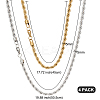 4Pcs 4 Style Rack Plating 304 Stainless Steel Twist Rope Chain Necklaces NJEW-GO0001-03D-2