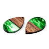 Transparent Resin & Walnut Wood Pendants RESI-N039-25D-2