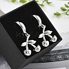 Brass Cherry Hoop Earrings EJEW-R016-04G-3