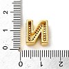 Brass Micro Pave Clear Cubic Zirconia Charms ZIRC-C009-01G-N-3
