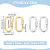 6Pcs 2 Colors 304 Stainless Steel Screw Carabiner Lock Charms STAS-UN0060-77-3