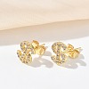 Brass & Crystal Rhinestone Stud Earrings for Women EJEW-G464-04G-01-2
