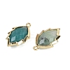 Natural Green Fluorite Faceted Leaf Pendants G-I375-04G-01-2