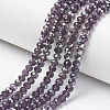 Electroplate Transparent Glass Beads Strands EGLA-A034-T3mm-E17-1