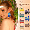 7 Pairs 7 Styles Wood Stud Earrings EJEW-TA0001-51-8