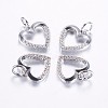 Long-Lasting Plated Brass Micro Pave Cubic Zirconia Charms X-ZIRC-F069-39P-1