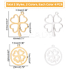 16Pcs 2 Style 201 Stainless Steel Hollow Pendants STAS-DC0001-01-6