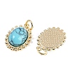 Synthetic Turquoise Oval Pendants KK-U043-46G-A-2