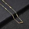 304 Stainless Steel Column Link Chain Necklaces for Women Men NJEW-A058-01G-1