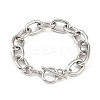 304 Stainless Steel Cable Chain Bracelets for Women BJEW-C129-08B-P-2