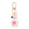 Alloy Enamel Flower Pendant Decorations HJEW-JM03715-02-2
