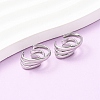 304 Stainless Steel Triple C-Shaped Cuff Earrings EJEW-K268-87P-1