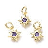 Brass Micro Pave Cubic Zirconia Pendants KK-P188-H06-G-1