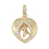 Brass Micro Pave Clear Cubic Zirconia Pendants KK-L253-16G-2