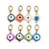 Dyed Natural Shell Enamel Evil Eye Charms STAS-A120-02G-1
