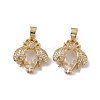 Rack Plating Brass Micro Pave Cubic Zirconia Pendants ZIRC-F130-01G-2
