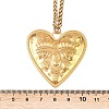 304 Stainless Steel Embossed Human Face Pendant Wheat Chain Necklaces NJEW-P430-03B-G-5