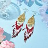 Bohemian Style TOHO Round Seed Tassel Dangle Earrings EJEW-MZ00153-2