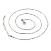 201 Stainless Steel Round Snake Chain Necklaces for Women LS-NJEW-G140-06C-P-1-2