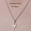 201 Stainless Steel Bolt Lighting Pendant Necklace NJEW-OY001-14-3
