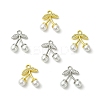 6Pcs 2 Colors Brass Micro Pave Clear Cubic Zirconia Pendants KK-CJ0003-19-8