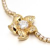 Golden Plated Brass Cubic Zirconia Cup Chain Bracelets BJEW-H0001-03G-2
