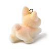 Flocking Opaque Resin Pendants RESI-G123-01I-2