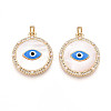 Brass Micro Pave Cubic Zirconia Pendants KK-N258-05G-1