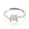 Rhodium Plated 925 Sterling Silver Micro Pave Cubic Zirconia Engagement Solitaire Ring Settings STER-N016-75P-2