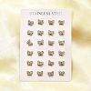 12 Pairs 304 Stainless Steel Rhinestone Stud Earrings EJEW-B135-01G-01-3