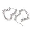 Non-Tarnish Heart 304 Stainless Steel Hoop Earrings for Women LS-STAS-A057-19P-2