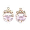 Faceted Transparent Glass Pendants GLAA-T020-18G-1