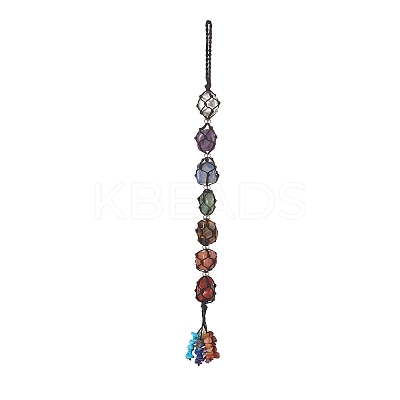 Chakra Gemstone Beads Pendant Decoration HJEW-JM00957-1