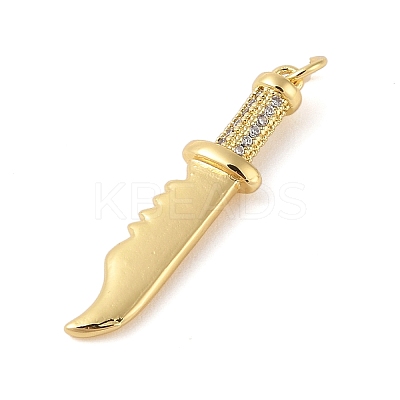 Brass Micro Pave Clear Cubic Zirconia Pendants ZIRC-C010-01G-1