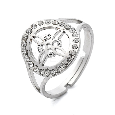 201 Stainless Steel Cuff Rings for Women LS-RJEW-S395-03P-1-1