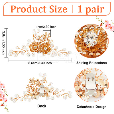 1 Pair Iron Rhinestone Shoe Decorations DIY-NB0007-83-1