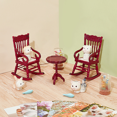 2Pcs Wood Racking Chair Micro Landscape Dollhouse Accessories DJEW-PH0001-66-1
