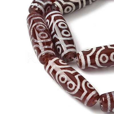 Rice Shape Tibetan Style dZi Beads Strands G-A269-A24-01-1