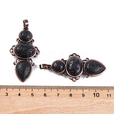 Natural Lava Rock Pendants G-Q158-04-06-1