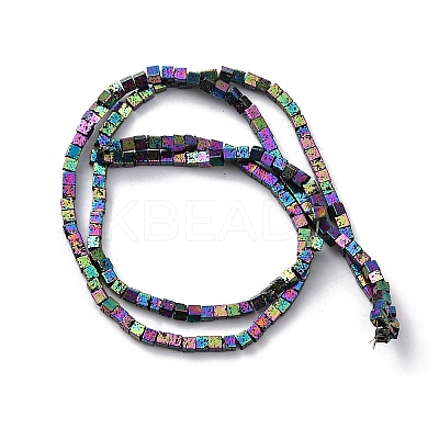 Electroplated Natural Lava Rock Beads Strands G-A256-B01-01A-1