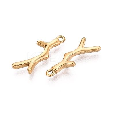 304 Stainless Steel Branch Pendants STAS-T067-49G-1