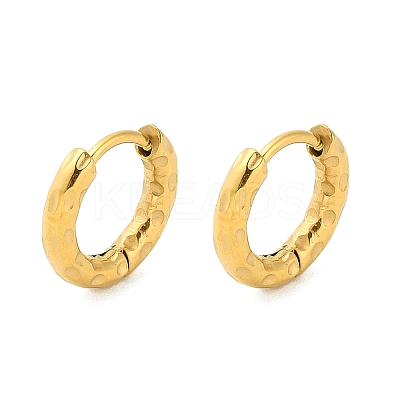 Ion Plating(IP) 304 Stainless Steel Textured Huggie Hoop Earrings EJEW-G374-02A-G-1
