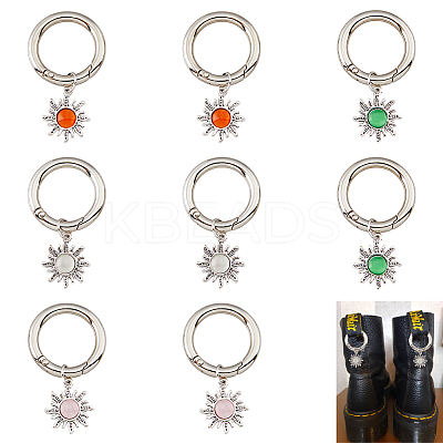 Alloy with Cat Eye Sun Pendants HJEW-AB00224-1