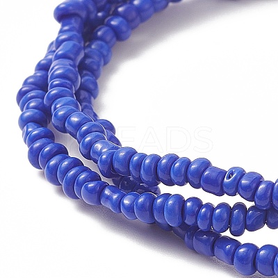 3Pcs 3 Color Evil Eye Lampwork & Glass Seed & Brass Beaded Triple Layer Multi-strand Bracelets Set for Women BJEW-JB09251-1