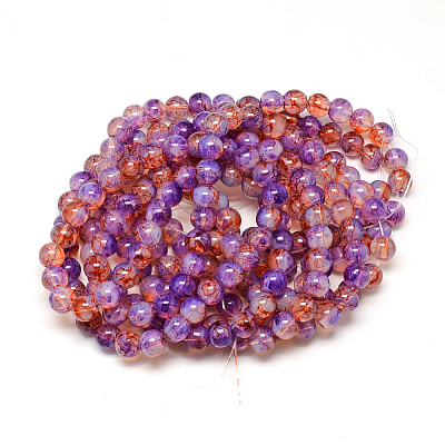 Baking Paint Glass Beads Strands DGLA-Q023-6mm-DB41-01-1