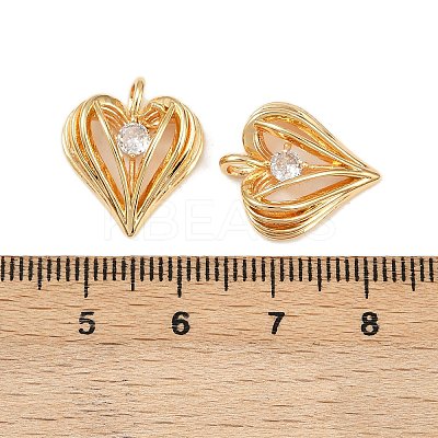 Brass Micro Pave Cubic Zirconia Pendants KK-F906-17G-1