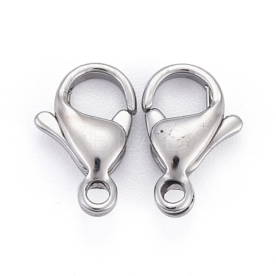 Tarnish Resistant 304 Stainless Steel Lobster Claw Clasps STAS-AB11-1