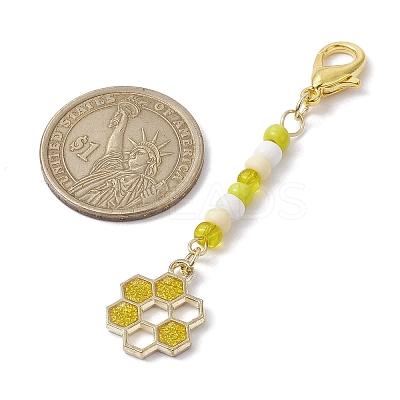 4Pcs 4 Styles Alloy Enamel Pendant Decorations HJEW-JM01696-1