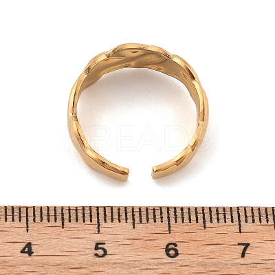 304 Stainless Steel Open Cuff Ring for Women LS-RJEW-M049-01G-08-1